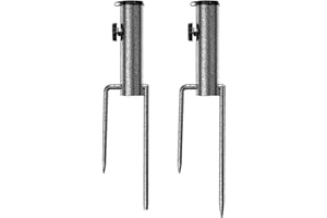 weallbuy Beach Umbrella Sand Anchor, Portable Umbrella Stand with Anchor for Patio/Beach/Parasol/Garden/Fishing, Adjustable Holder Stand for 0.9-1.2 Inch Umbrella (2)