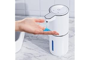 AMYZAVLS Automatic Liquid Soap Dispenser, 12.8oz/380ml Wall Mount Touchless Soap Dispenser with Sensor, 4-Level Adjustable, IPX5 Waterproof, USB Rechargeable for Bathroom, Kitchen