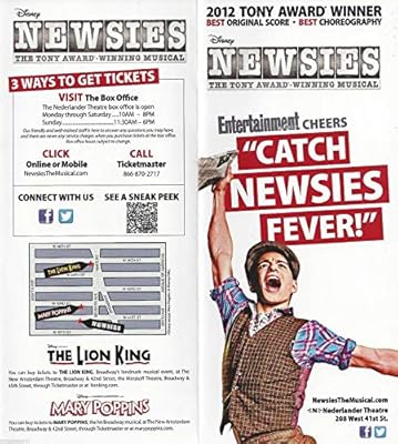 Jeremy Jordan Newsies Kara Lindsay Alan Menken 12 Broadway Flyer Set