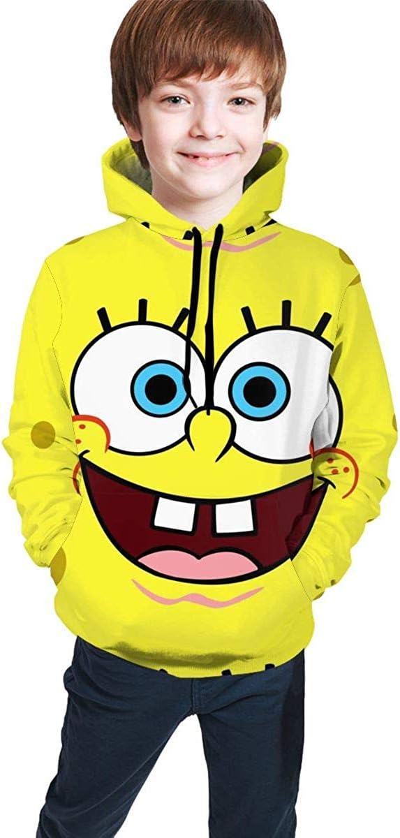 Hooded Youth Sweatshirt Spongebob Squarepants Teen Long Sleeve Hooded Sweatshirt for Boys and Girls
