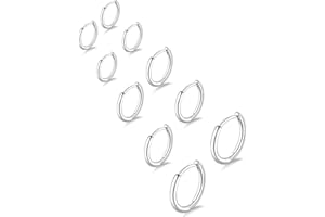 Gokeey Small Gold Silver Hoop Earrings for Women Men,Hypoallergenic 316L Surgical Stainless Steel Earrings for Sensitive Ears,Cute Cartilage Helix Conch Rook Tiny Huggie Hoops Earring Set for Multiple Piercing Jewelry Gift