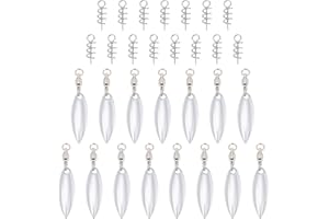 SUPERFINDINGS 15Pcs Fishing Lures Willow or Colorado Blade Spinner Blades Bearing Swivels Tail Spinner Spinnerbait Lure Making Supplies Bass Lures