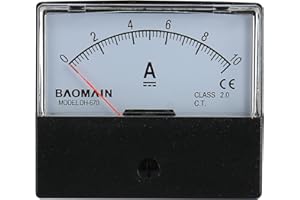 Baomain Ammeter DH-670 DC 0-10A Rectangular Ampere Needle Panel Meter Gauge Amperemeter