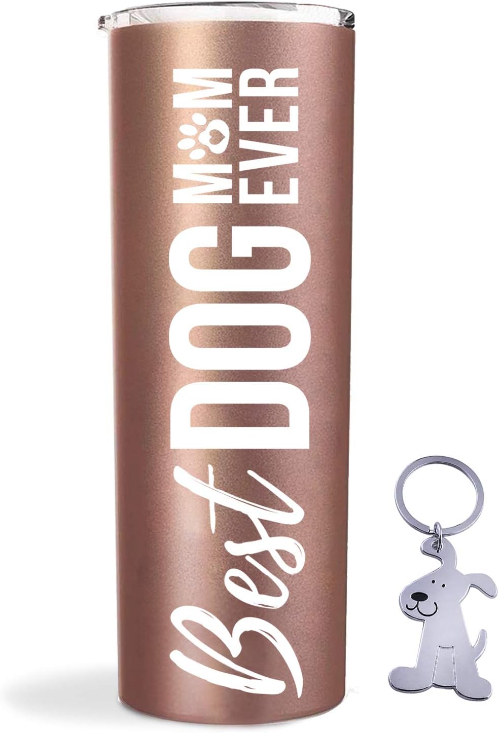 Onebttl Dog Mom Gifts for Women, Dog Lovers Tumbler Insulated Stainless Steel Cup (590ml, Rose Gold)