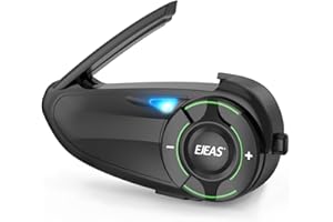 SOLAMR Q8 Motorcycle Helmet Bluetooth Intercom Headset, 230hours Standby, 6 Riders Mesh Communication Systems with Audio Multitasking, Music Sharing, Noise Cancellation, FM Radio, Loud Interphone -1 Pack