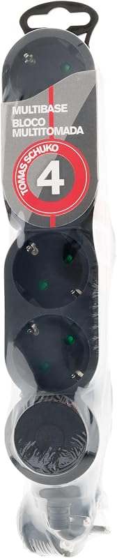 , 4x16A Schuko-Steckdosenleiste mit Schalter, 1,5m Kabel, Schwarz, 3680W Leistung bei 230V, Kinderschutz, HO5VV-F 3G1,5mm² Verdrahtung, Ideal für anspruchsvolle Geräte
