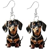 Dachshund Earrings for Women, Sterling Silver Corgi Dog Dangle Earrings for Sensitive Ears Hypoallergenic, Funny Cute Animal Pet Trendy Jewelry