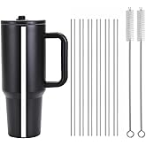 Replacement Straws for Hydrojug traveler 40 oz, Reusable Plastic Straws with 2PCS Straw Cleaner Brushes Compatible with HydroJug Accessories