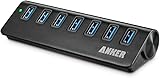 Anker&reg; USB 3.0 7-Port Portable Aluminum Hub with 5V 4A Power Adapter and 3.3-Foot USB 3.0 Cable [VIA VL812 Chipset]
