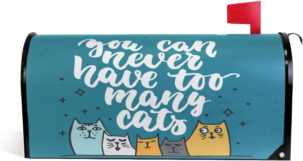 WOOR Cute Cats Mailbox Cover Standard Size for Garden Yard Outdoor