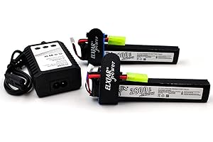 elxjarpower (2-Pack) 11.1V 2800mAh 3S Li-Po Battery with Odamiya Connector 25C Discharge Rate for Airsoft M4 M110 G36 M14 L85 AUG G3 MP5A5 MC51 FNP90 Rifles