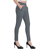Bamans Dress Pants for Women Work Business Office Skinny Tummy Control Trousers 29" Inseam Stretchy Formal Slacks