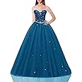 Likedpage Women's Sweetheart Ball Gown Tulle Quinceanera Dresses Prom Dress