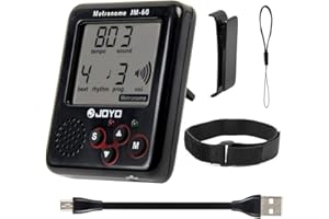 lotmusic Mini Digital Metronome for Piano Guitar Bass Violin Ukulele Banjo Practice LED Screen USB Rechargeable