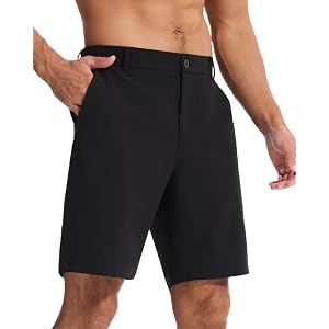 SNOWTEN Men's Classic Fit 7/9/11 Inch Golf Shorts Basic Lightweight Stretch Hiking Casual Short with 2 Pockets and 1 Hidden