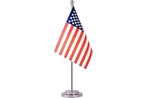 KRMKOT USA American Desk Table Flag, Small Mini USA American Desktop Flag,Miniature International World Country Flags,Festival Events Celebration,Office decoration