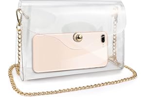 COROMAY Clear Purse for Women, Clear Crossbody Bag Stadium Approved, Clear Bag for Stadium Events with Magnetic Snap Closure