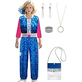 VORLITS Vampires Cheerleader costume for Girls Outfit zombies 4 costume blue Kids Halloween Cosplay 3PCS 3-12Y