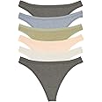 Felina Women's Organic Cotton Thong Underwear, 6-Pack