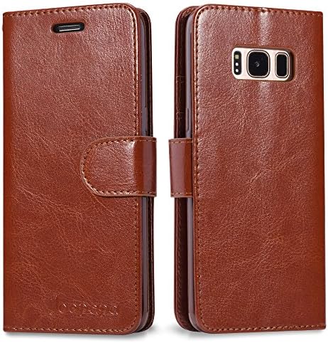 Samsung S8 Plus Case, Joopapa Galaxy S8 Plus Wallet case, Luxury Fashion Pu Leather Magnet Wallet Flip Case Cover with Built-in Credit Card/ID Card Slots for Samsung Galaxy S8 Plus (Brown)
