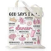 RNYJJ Christian Canvas Tote Bag Inspirational Religious Gift for Girl, Double-Sided Print Bags