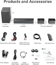 ULTIMEA 5.1 Sound Bar, 410W Dolby Atmos Surround