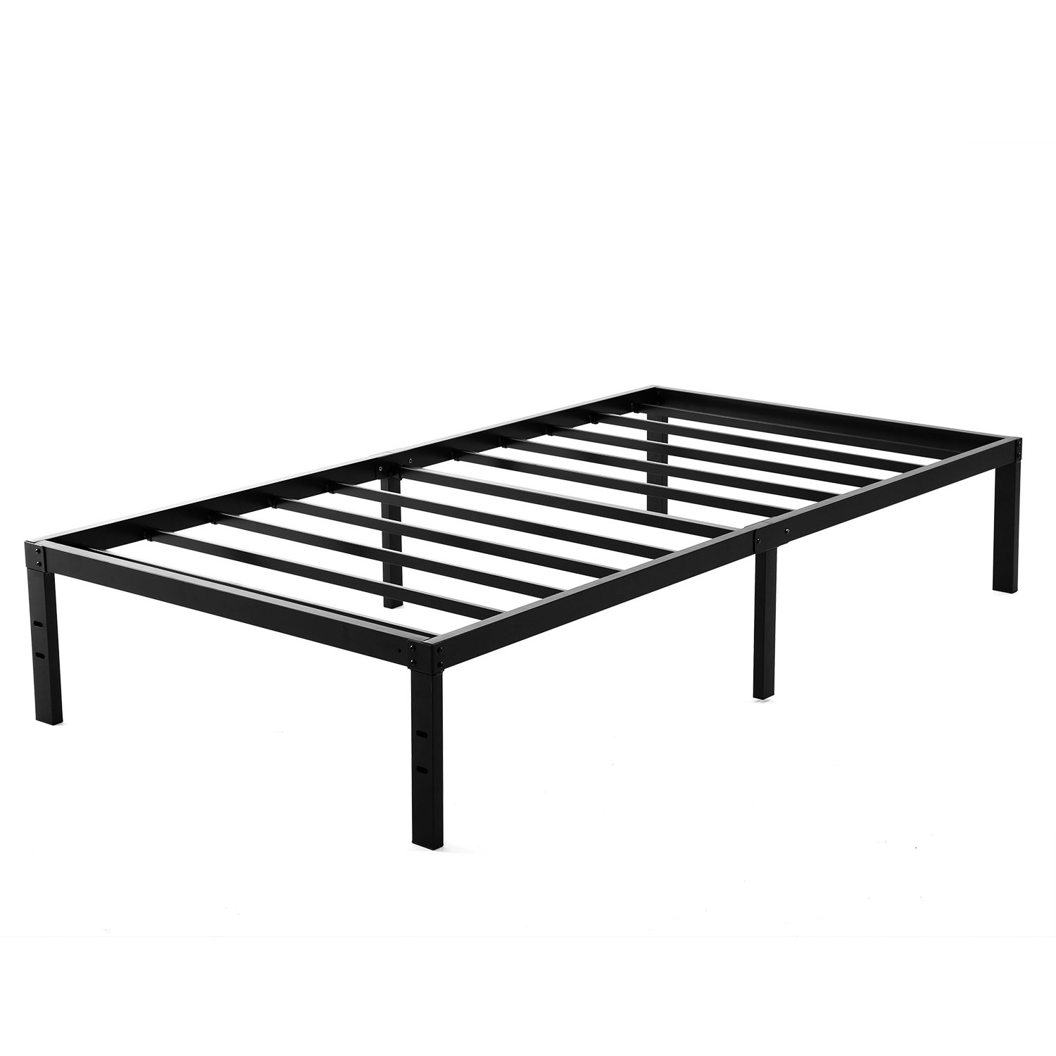Noah Megatron 14 Inch Heavy Duty Metal Platform Bed Frame / Non-Slip, Black, Twin