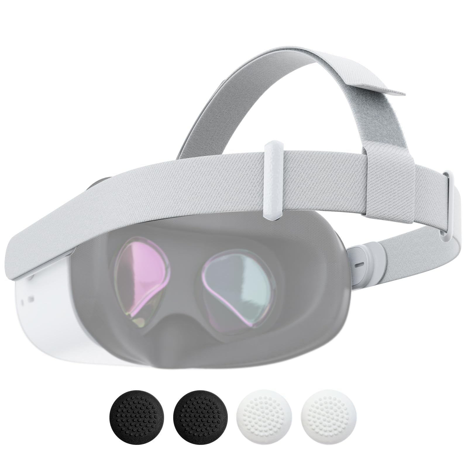 VR Headset Strap, Original Head Strap for Oculus Quest 2 with Ergonomic Comfort, Replace Head Strap for Meta Quest 2, VR Accessories with 2 Pair Thumb Grip Caps, Compatible with Oculus/Meta Quest 2