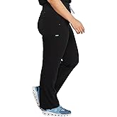 DOLAN District High Waisted 6-Pocket CORE Women's Scrub Pants, Wide Elastic Yoga Waistband, Straight Leg Fit