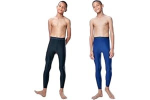 DEVOPS 2 Pack Youth & Boys Thermal Compression Baselayer Sport Tights Fleece Lined Pants & Long Sleeve Top