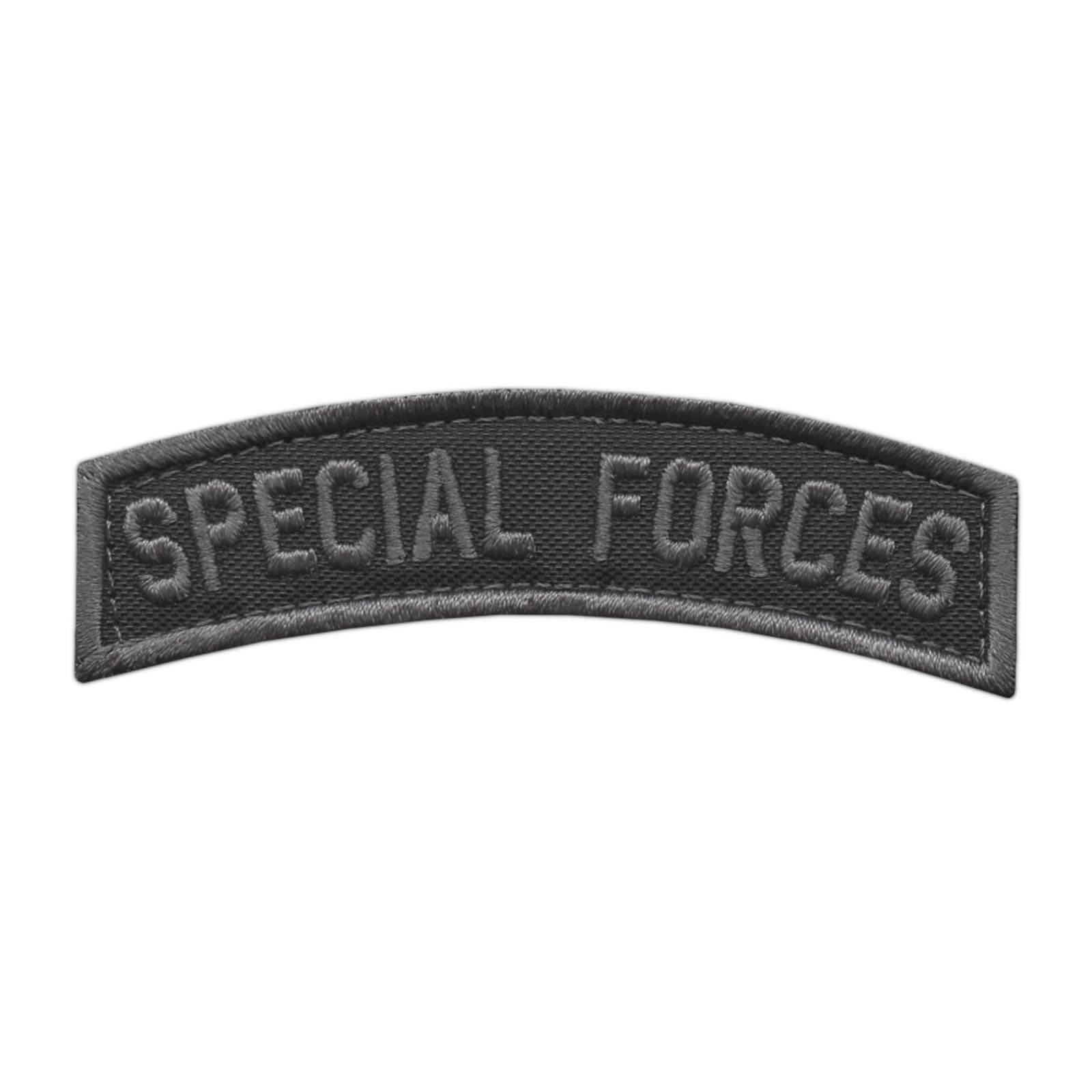 Special Forces SF Tab Badge SOF Blackout Subdued Green Berets US Army Tactical Morale Fastener Patch
