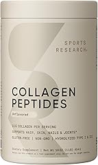 Sports Research Collagen Peptides - Hydrolyzed Type 1 & 3 Collagen Powder Protein Supplement for Healthy Skin, Nails, & Joint