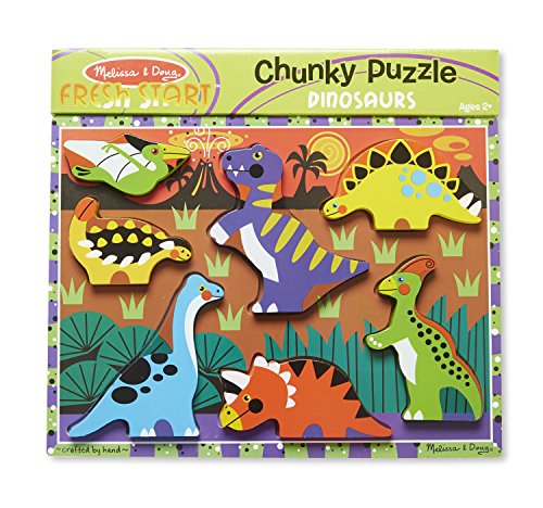 Melissa & Doug Dinosaur Wooden Chunky Puzzle (7 pcs) - FSC Certified