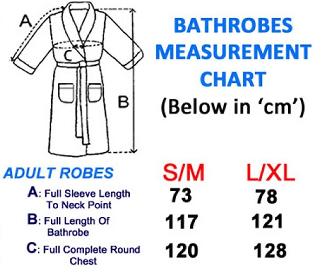 Graphic Impact Unisex Bathrobe Towelling Super Soft Bath Wrap Housecoat Spa Gym Shawl 100% Egyptian Cotton Terry Plain Bathrobe (NavyBlue - Image 3