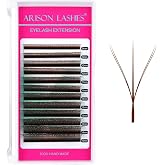 3D WW Eyelash Extensions Double W Premade Lash Fans Mega Volume Faux Matte Brown Cluster Lash Extensions(Brown-0.07D-8-15Mix)