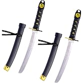 BSADIY 2 Pcs Plastic Samurai Ninja Swords for Kids with Sheath | Katana Swords Toy for Boys 3-8, Fake Play Sword Halloween Kids Ninja Costume Accessories, 16.5'' Length