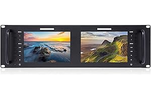 FEELWORLD D71 Plus -H Dual 7" 3RU IPS 1920x1200 Broadcast LCD Rack Mount Monitor with HDMI, AV Input and Output