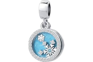 GMXLin Christmas Charm Snowflake Snowman Gingerbread ManRudolph Reindeer Candy Cane Heart Dangle Charm Bead for Pandora Brace