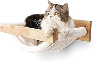 FUKUMARU Cat Hammock Wall Mounted Large Cats Shelf - Modern Beds and Perches - Premium Kitty Furniture for Sleeping, Playing,