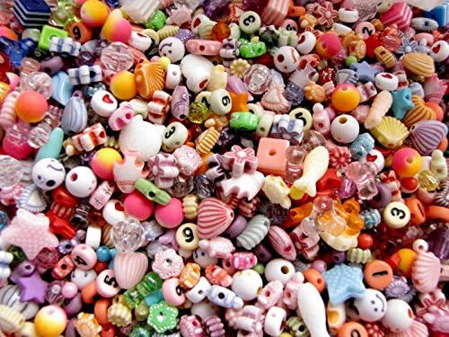 Assorted Colorful Acrylic Bead Mix, 2 oz bag