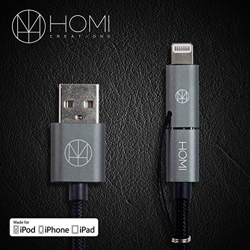 TWO WAY - MFI Certified 1.2m long - Lightning &amp; Micro USB to USB Cable - : Aluminum Plugs &amp; Durable Nylon Cable : Space Gray