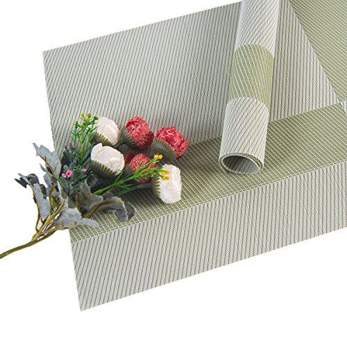 5 SUNSHINE+FASHION+Placemats+Heat+Resistant+Plaid+Green
