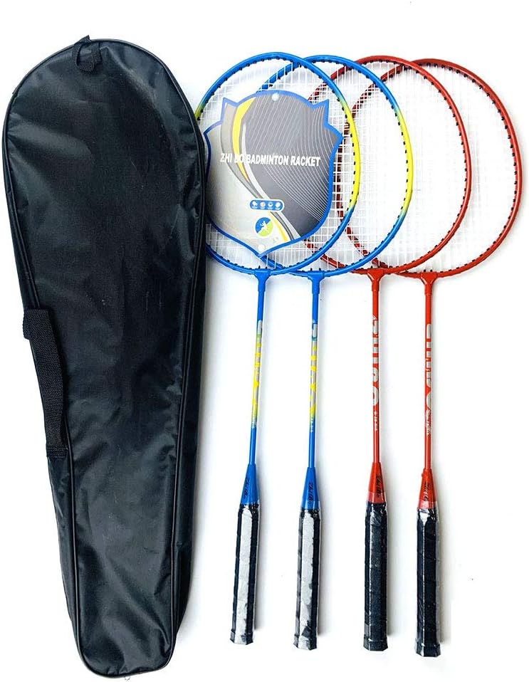 4 Player Badminton Set, Portable Badminton Combo Set Badminton Racket