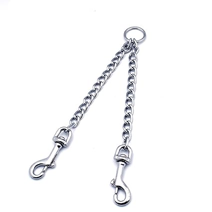 Doppelte Hund Hochleistungs Stahl Kette führen Wanderung Leine für 2 Hunde