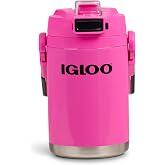 Igloo Rival Fusion 54 Oz Hybrid Jug, Pink Fizz | Insulated Sport Jug, Holds 54 oz, Stainless Steel Body, MaxCold Foam Insulation, Auto-Chugger Cap, Fence Hooks in Handle