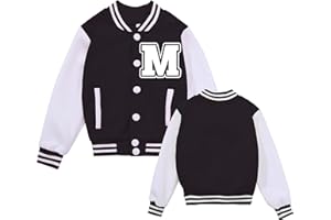 NICNZQI Kids Varsity Jacket Girls Baseball Jacket Boys Bomber Outwear with Pocket Coat