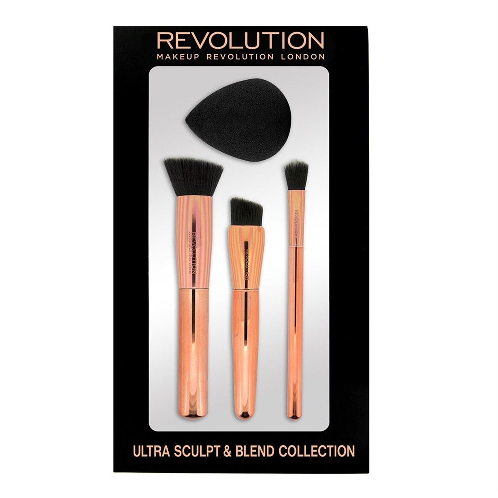 Makeup Revolution Ultra Sculpt and Blend Collection - Face Brushes and Sponge Set