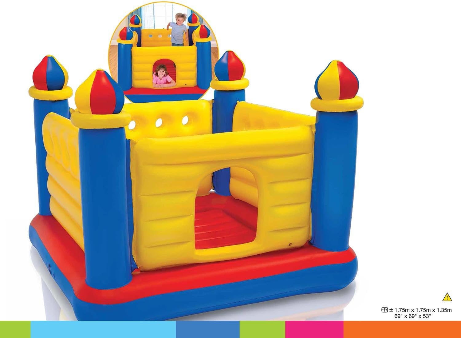 Jump-o-lene Castle Bouncer, Yellow, Red and Blue, 175 x 175 x 135cm - Image 4