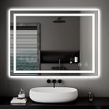 Dripex LED Bathroom Mirror 500x700 mm Dimmable 3 Color Temp Anti-Fog IP54