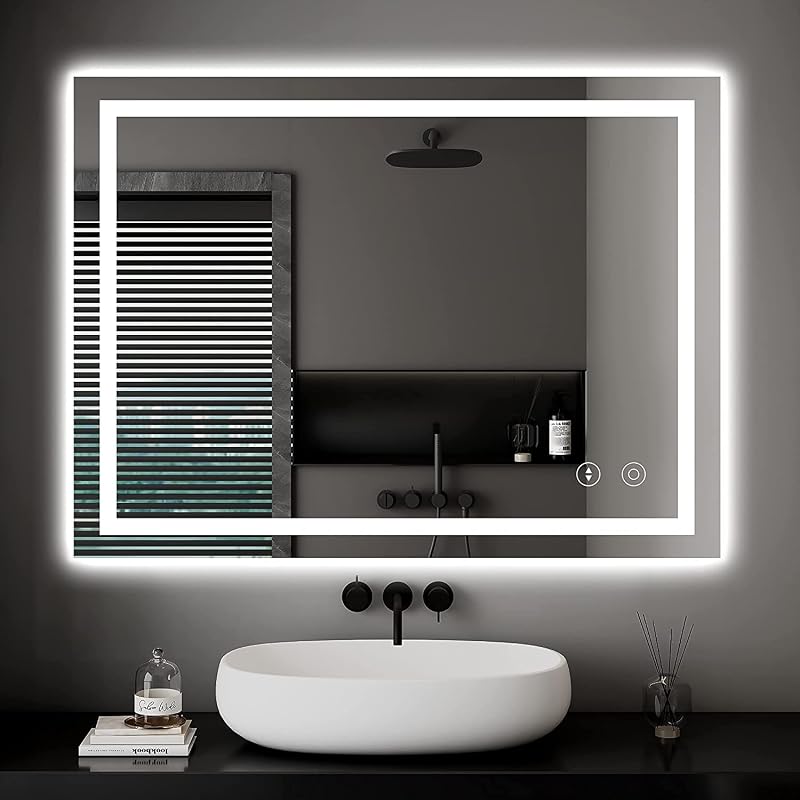 Dripex LED Bathroom Mirror 500x700 mm Dimmable 3 Color Temp Anti-Fog IP54